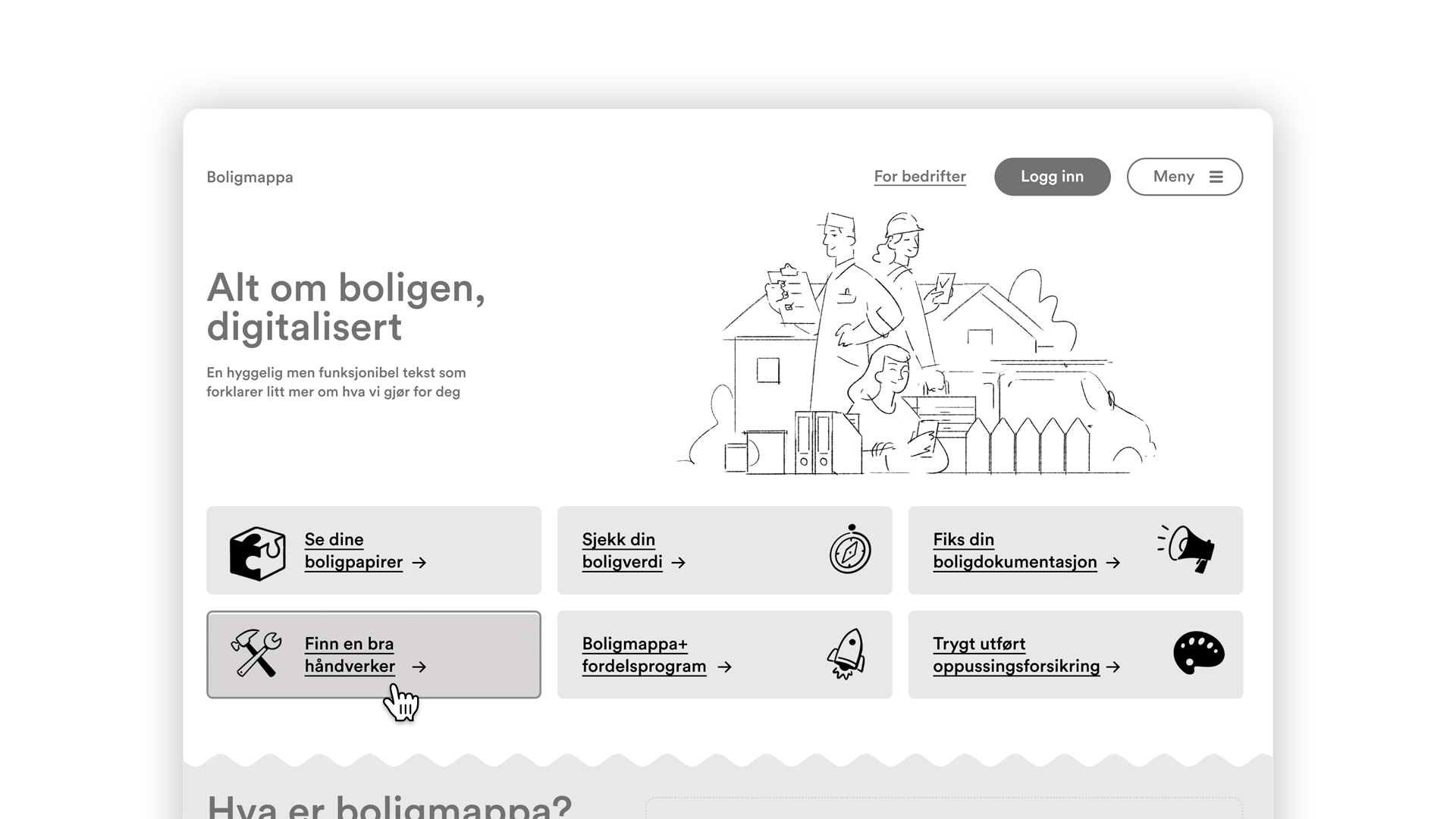 Boligmappa website wireframes