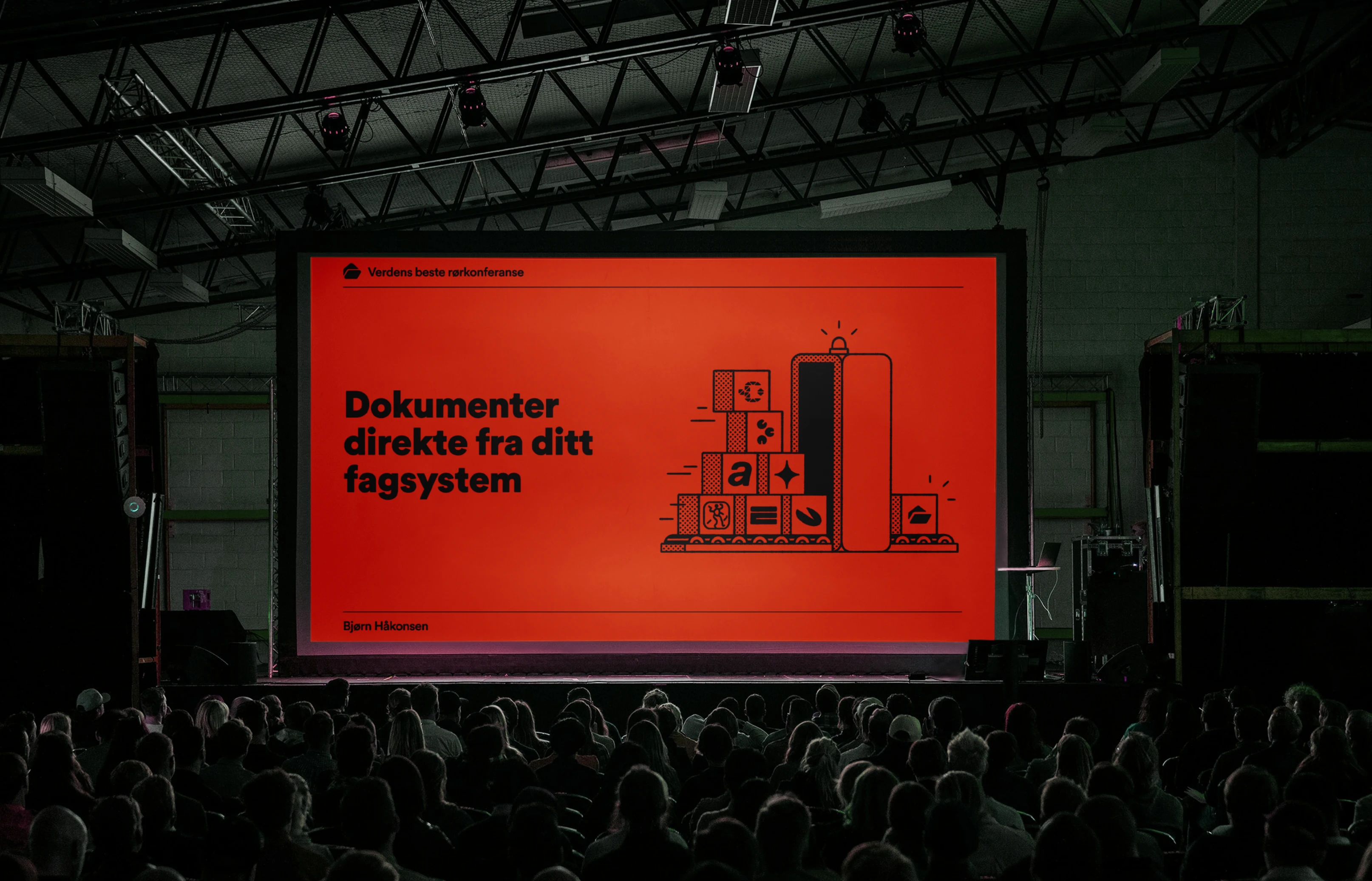 Boligmappa — brand presentation on a conference screen