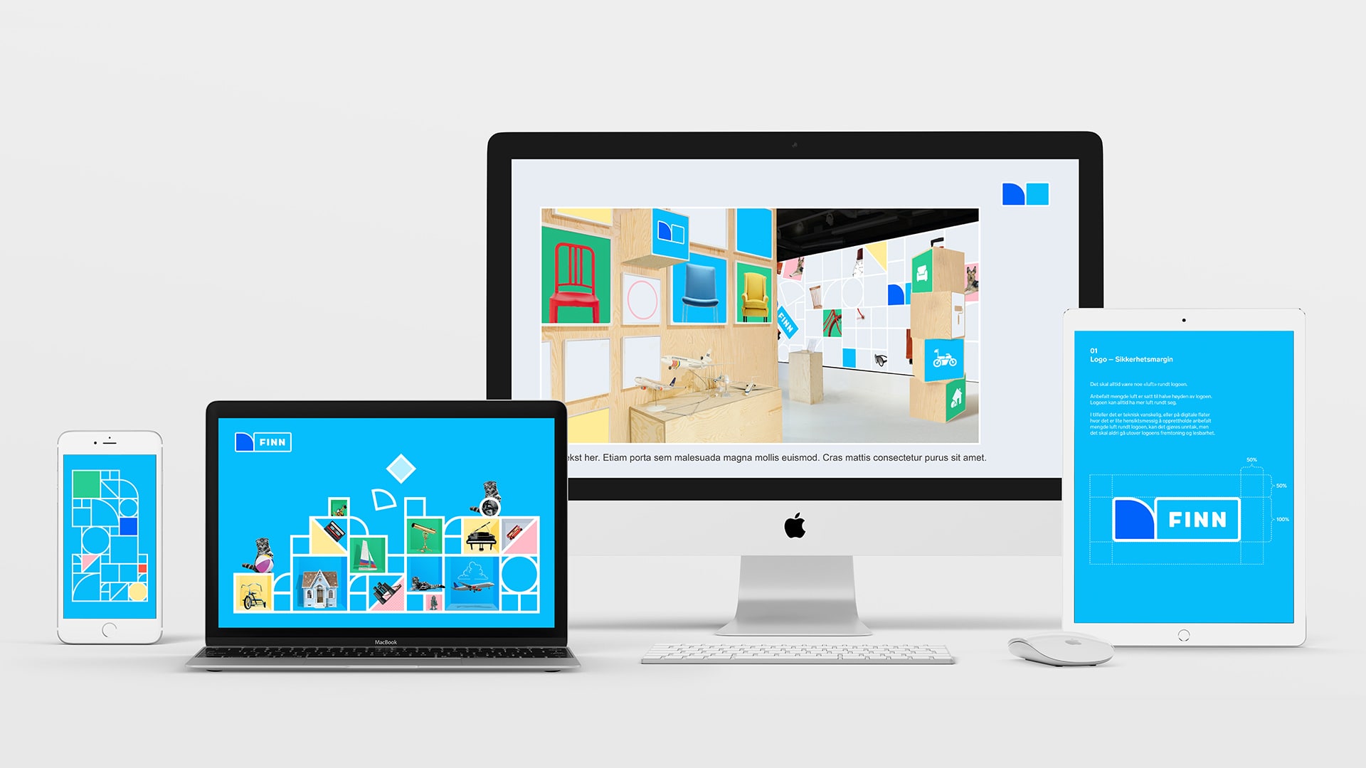 FINN.no visual identity across desktop, tablet and mobile